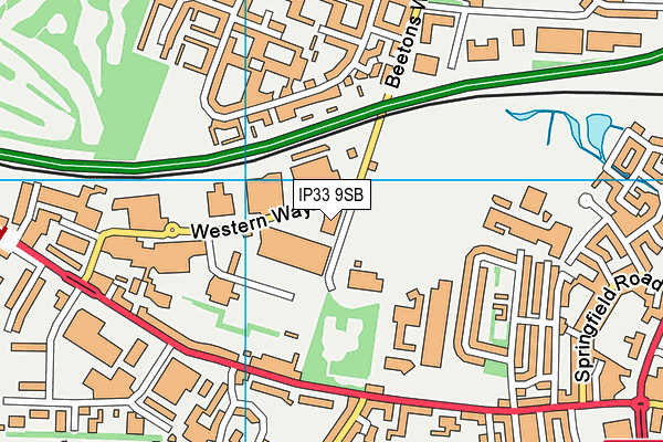 IP33 9SB map - OS VectorMap District (Ordnance Survey)