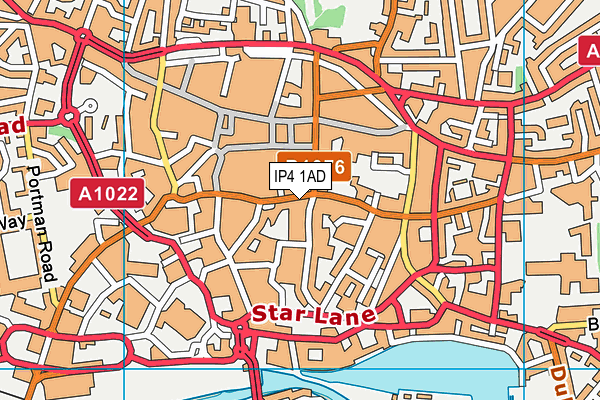 IP4 1AD map - OS VectorMap District (Ordnance Survey)