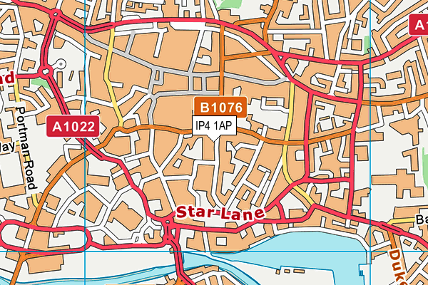 IP4 1AP map - OS VectorMap District (Ordnance Survey)