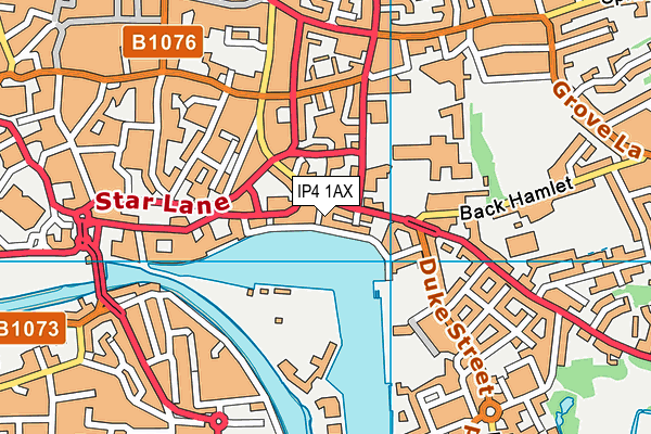 IP4 1AX map - OS VectorMap District (Ordnance Survey)