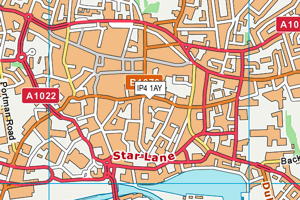 IP4 1AY map - OS VectorMap District (Ordnance Survey)