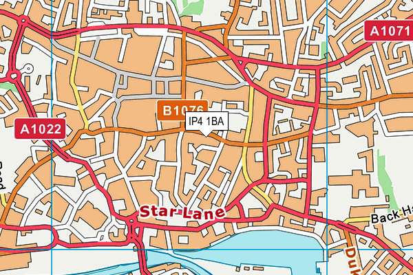 IP4 1BA map - OS VectorMap District (Ordnance Survey)