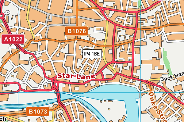 IP4 1BE map - OS VectorMap District (Ordnance Survey)