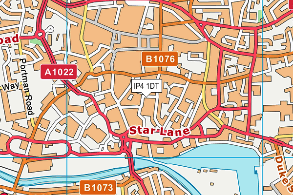 IP4 1DT map - OS VectorMap District (Ordnance Survey)