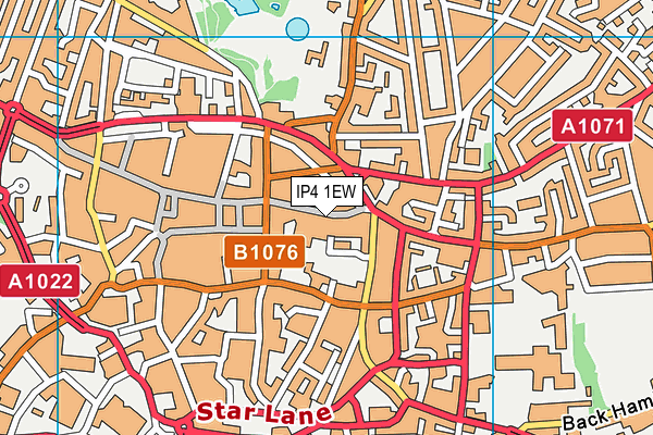 IP4 1EW map - OS VectorMap District (Ordnance Survey)