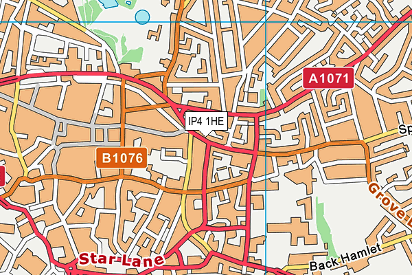 IP4 1HE map - OS VectorMap District (Ordnance Survey)