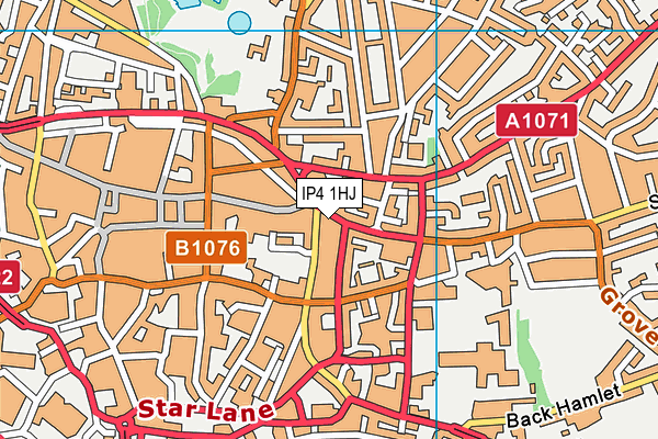 IP4 1HJ map - OS VectorMap District (Ordnance Survey)