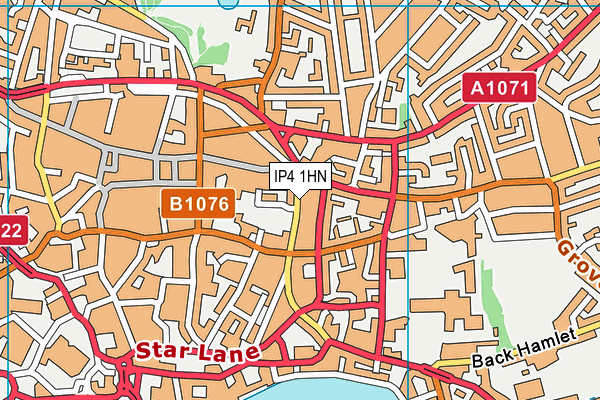 IP4 1HN map - OS VectorMap District (Ordnance Survey)