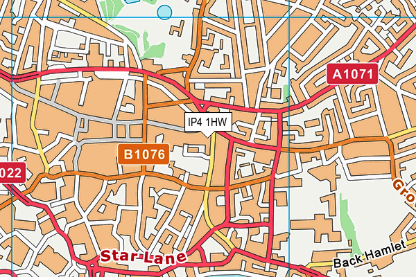 IP4 1HW map - OS VectorMap District (Ordnance Survey)