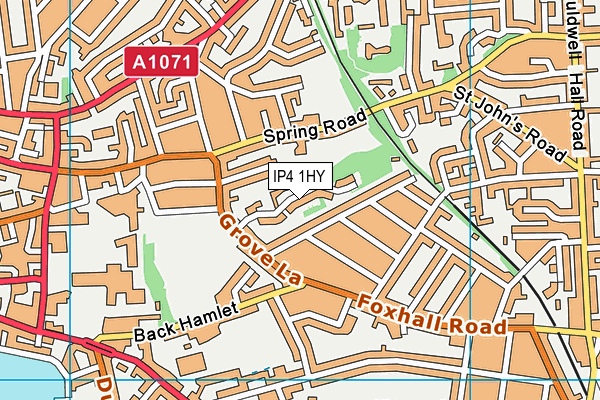 IP4 1HY map - OS VectorMap District (Ordnance Survey)