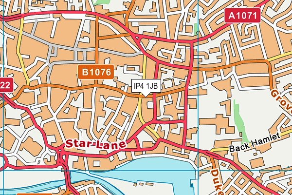 IP4 1JB map - OS VectorMap District (Ordnance Survey)