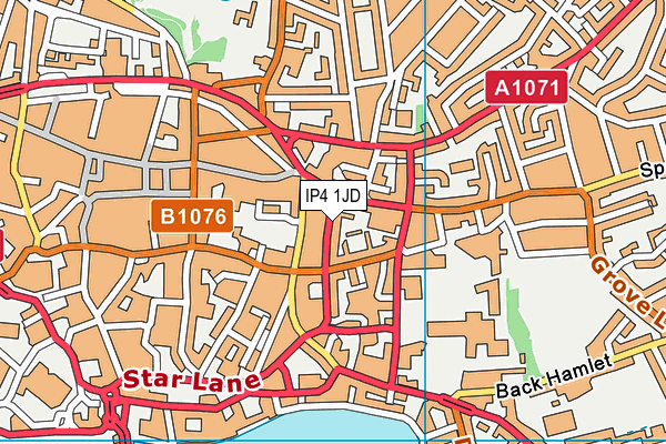 IP4 1JD map - OS VectorMap District (Ordnance Survey)