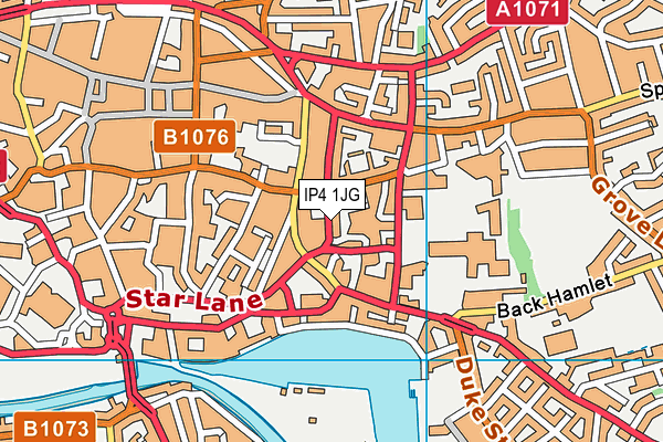 IP4 1JG map - OS VectorMap District (Ordnance Survey)