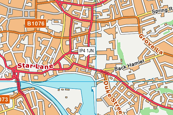 IP4 1JN map - OS VectorMap District (Ordnance Survey)