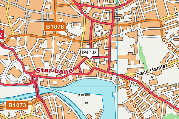 IP4 1JX map - OS VectorMap District (Ordnance Survey)