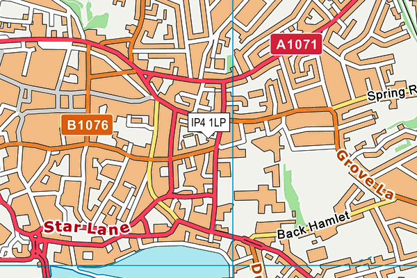 IP4 1LP map - OS VectorMap District (Ordnance Survey)
