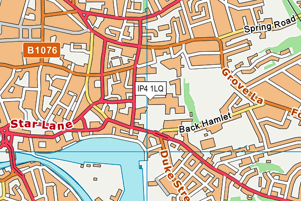 IP4 1LQ map - OS VectorMap District (Ordnance Survey)