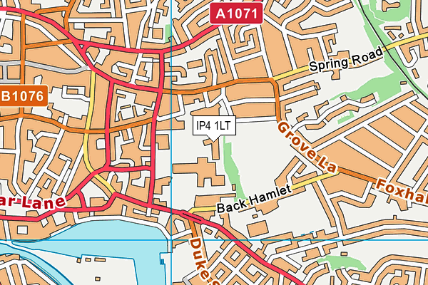 IP4 1LT map - OS VectorMap District (Ordnance Survey)