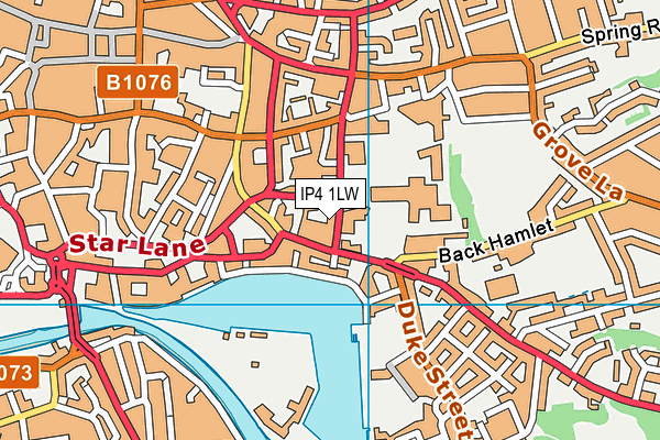 IP4 1LW map - OS VectorMap District (Ordnance Survey)