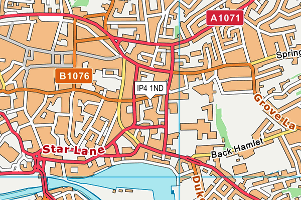 IP4 1ND map - OS VectorMap District (Ordnance Survey)