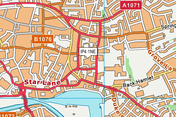 IP4 1NE map - OS VectorMap District (Ordnance Survey)