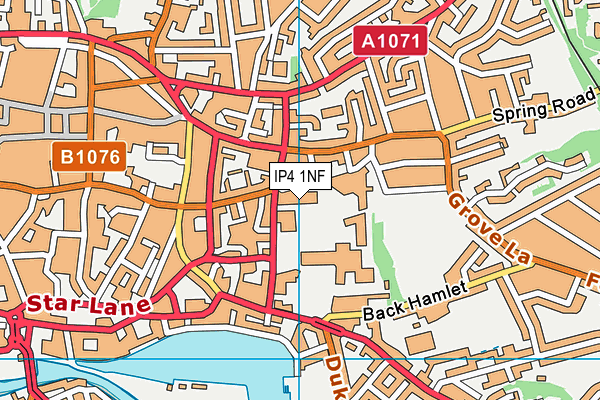 IP4 1NF map - OS VectorMap District (Ordnance Survey)