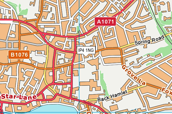 IP4 1NG map - OS VectorMap District (Ordnance Survey)