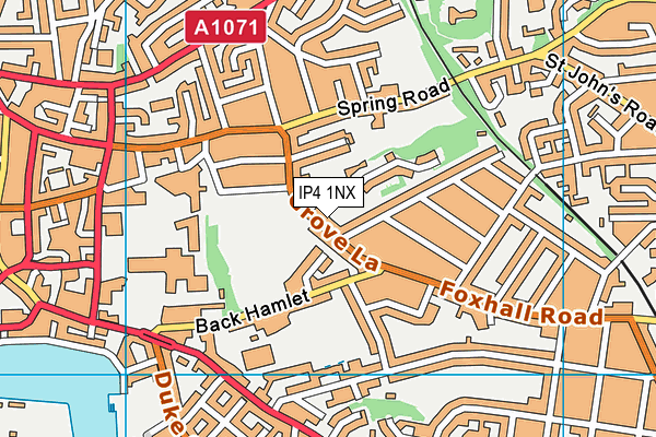 IP4 1NX map - OS VectorMap District (Ordnance Survey)