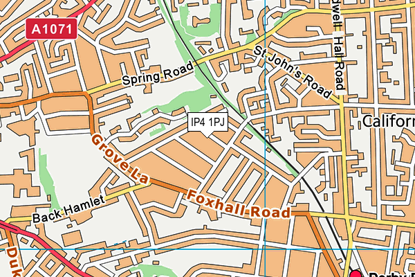 Clifford Road Primary School & Nursery map (IP4 1PJ) - OS VectorMap District (Ordnance Survey)