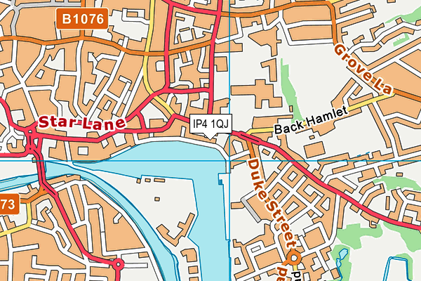 University of Suffolk map (IP4 1QJ) - OS VectorMap District (Ordnance Survey)