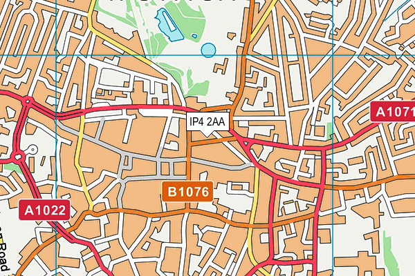 IP4 2AA map - OS VectorMap District (Ordnance Survey)