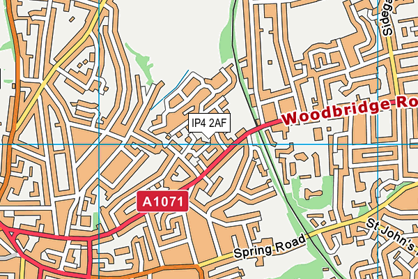 IP4 2AF map - OS VectorMap District (Ordnance Survey)