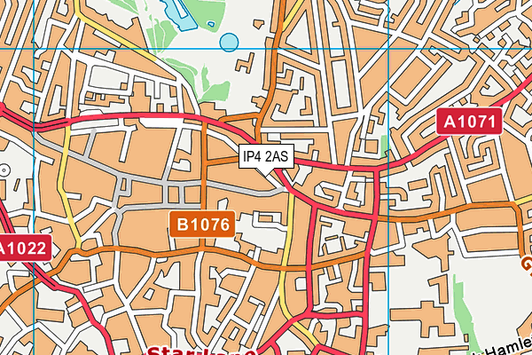IP4 2AS map - OS VectorMap District (Ordnance Survey)