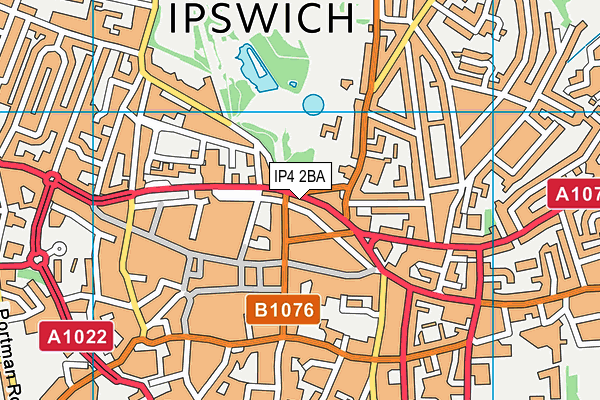 IP4 2BA map - OS VectorMap District (Ordnance Survey)