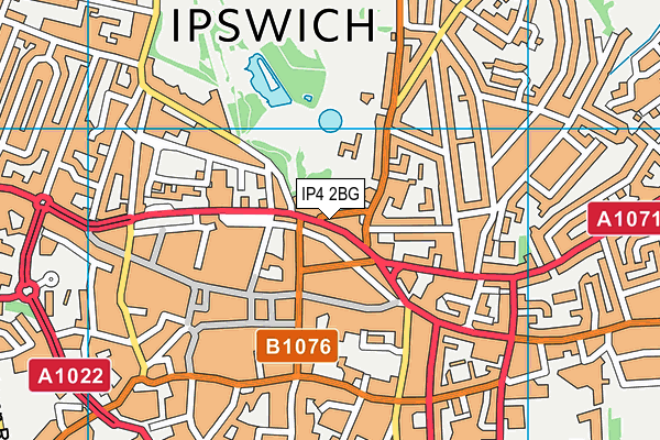 IP4 2BG map - OS VectorMap District (Ordnance Survey)