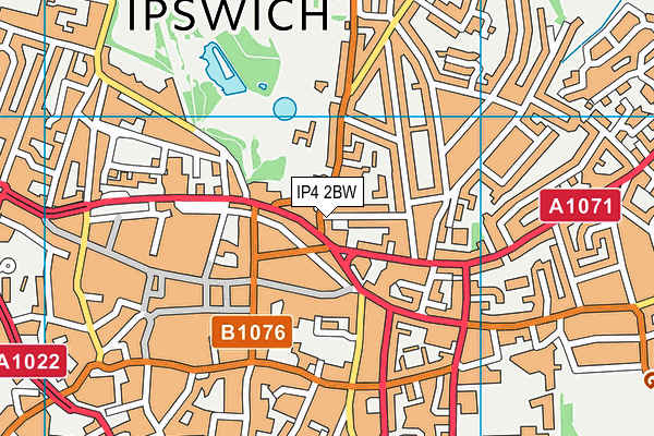 IP4 2BW map - OS VectorMap District (Ordnance Survey)