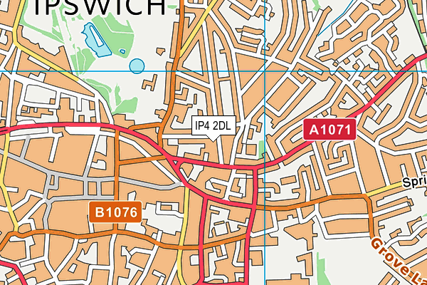 IP4 2DL map - OS VectorMap District (Ordnance Survey)