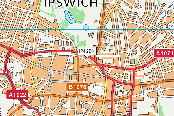 IP4 2DX map - OS VectorMap District (Ordnance Survey)