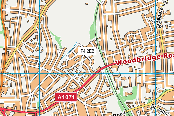 Woodbridge Road Academy map (IP4 2EB) - OS VectorMap District (Ordnance Survey)