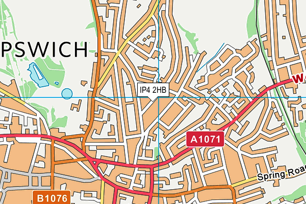 IP4 2HB map - OS VectorMap District (Ordnance Survey)