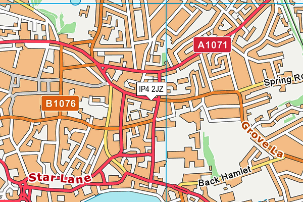 IP4 2JZ map - OS VectorMap District (Ordnance Survey)