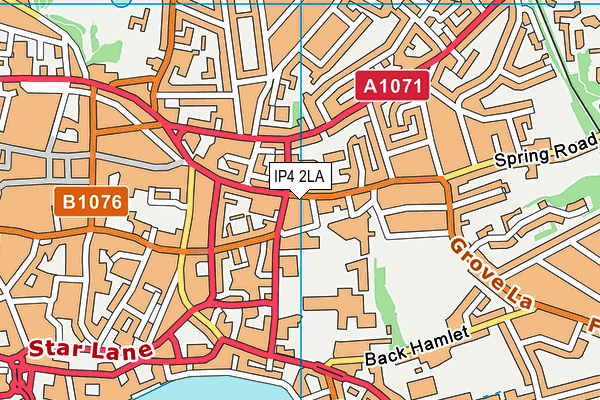IP4 2LA map - OS VectorMap District (Ordnance Survey)