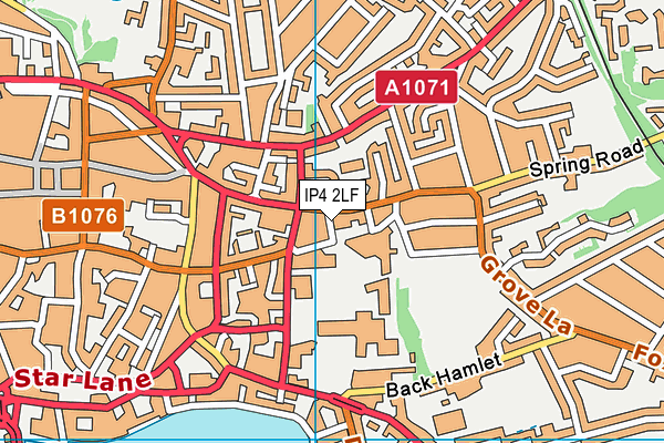 IP4 2LF map - OS VectorMap District (Ordnance Survey)