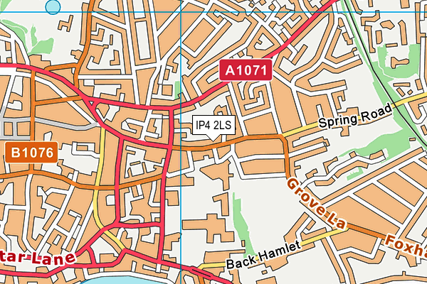 IP4 2LS map - OS VectorMap District (Ordnance Survey)