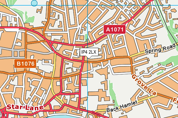 IP4 2LX map - OS VectorMap District (Ordnance Survey)