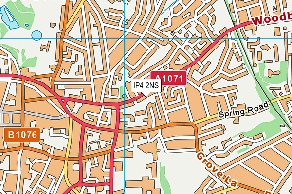 IP4 2NS map - OS VectorMap District (Ordnance Survey)