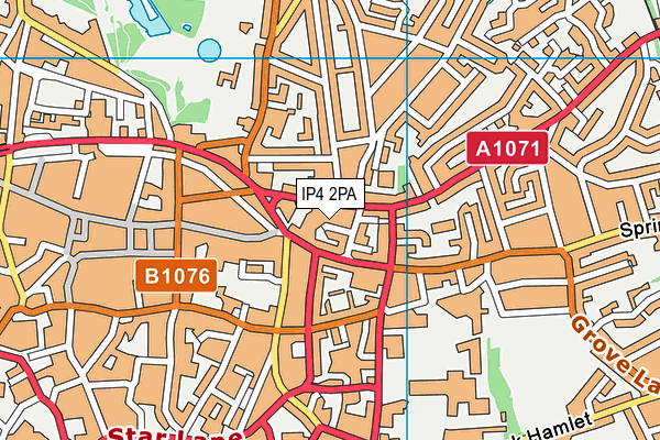 IP4 2PA map - OS VectorMap District (Ordnance Survey)