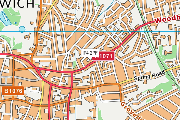 IP4 2PF map - OS VectorMap District (Ordnance Survey)