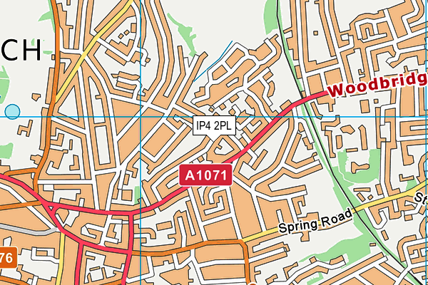 IP4 2PL map - OS VectorMap District (Ordnance Survey)