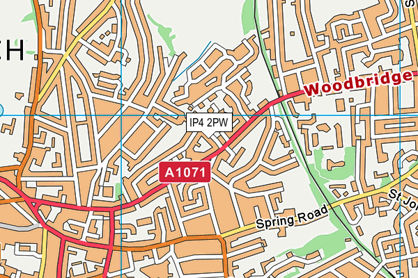 IP4 2PW map - OS VectorMap District (Ordnance Survey)